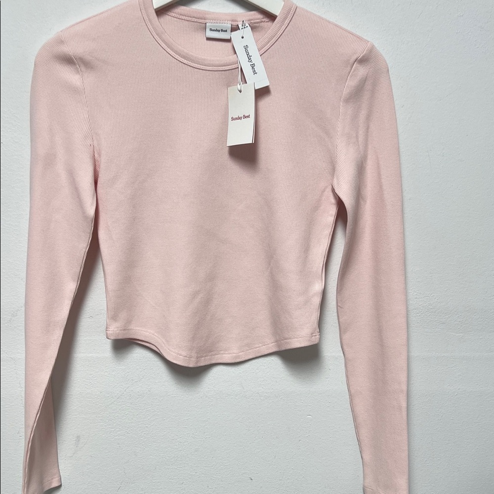 Sunday Best parcel baby waffle Light Pink Long Sleeve top MWT size XS